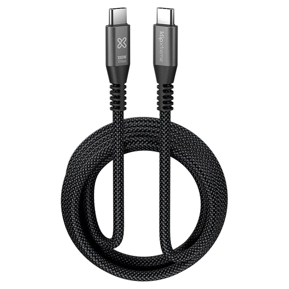Klip Xtreme · USB cable · 24 pin USB-C · 3 m · Black · 100W 10Gbps Braided Fst Charg (1)