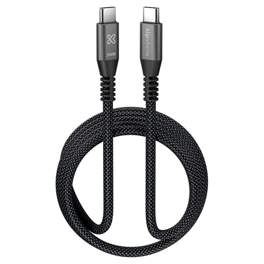 Klip Xtreme · USB cable · 24 pin USB-C · 1.8 m · Black · 240W Braided Fast Charging (1)