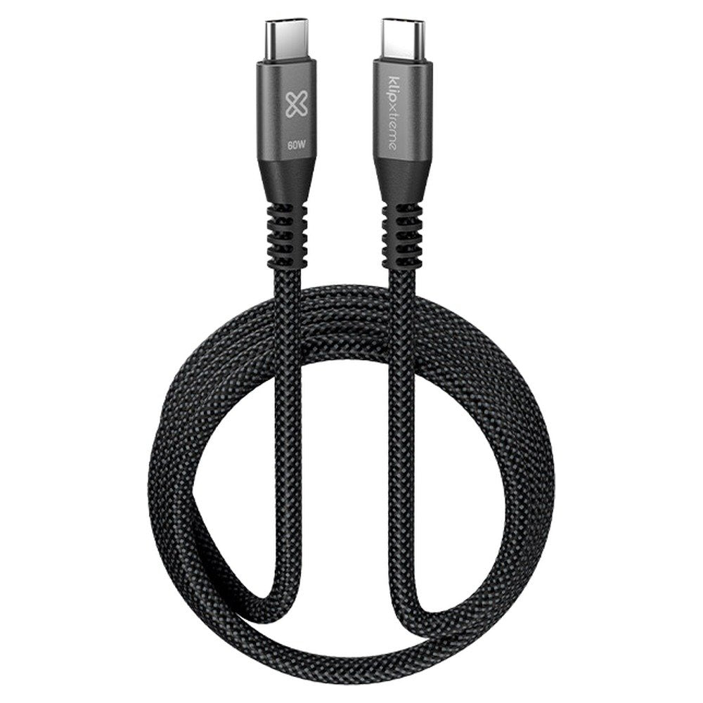 Klip Xtreme · USB cable · 24 pin USB-C · 1.8 m · Black · 60W Braided Fast charging (1)