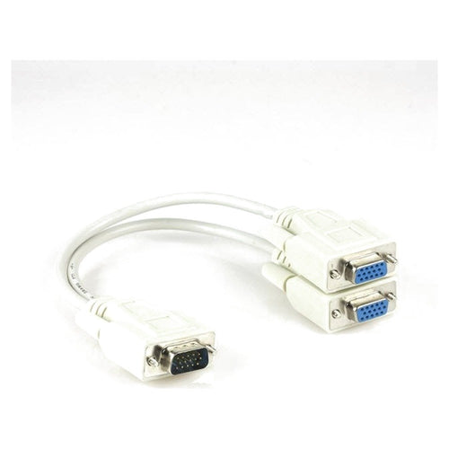 Adaptador VGA Xtech XTC-325 Macho a 2 VGA Hembra Cable 30cm Blanco (1)