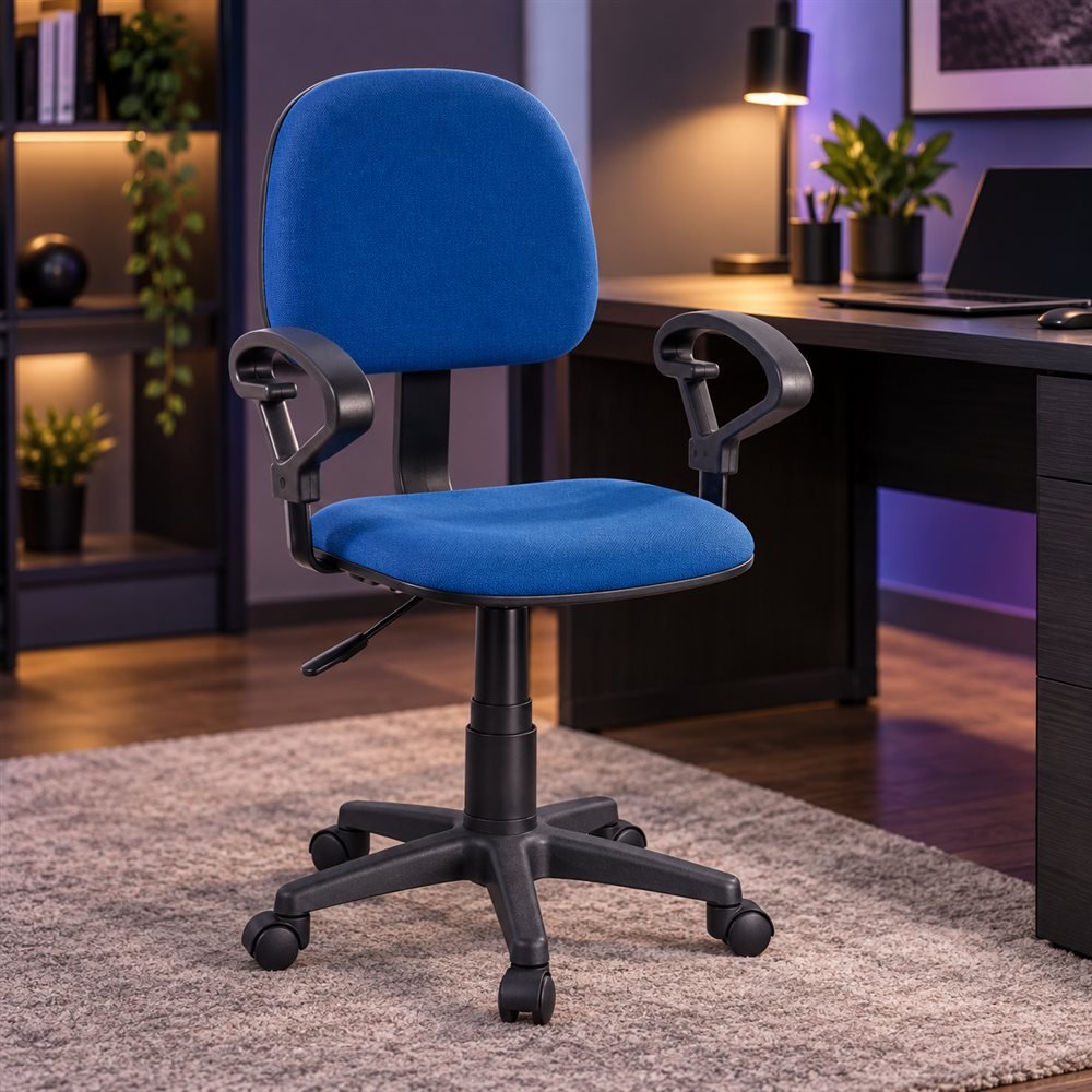 Silla para computador · Con apoyabrazos · Color azul (1)
