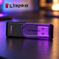 MEMORIA USB 128GB DTXS 3.0 NEGRO/MORADO KINGSTON (KC-U3C128-7TP) (1)