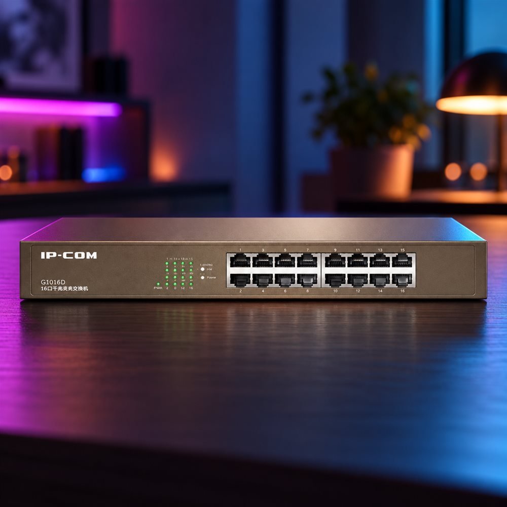 Conmutador No Gerenciable Ip-com G1016d 32gb/s Mdi/mdi-x Adaptable Rj45 (1)
