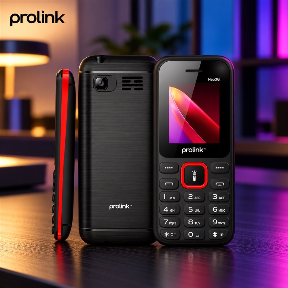 CELULAR PROLINK NEO3G 3G BLACK+RED DS (1)