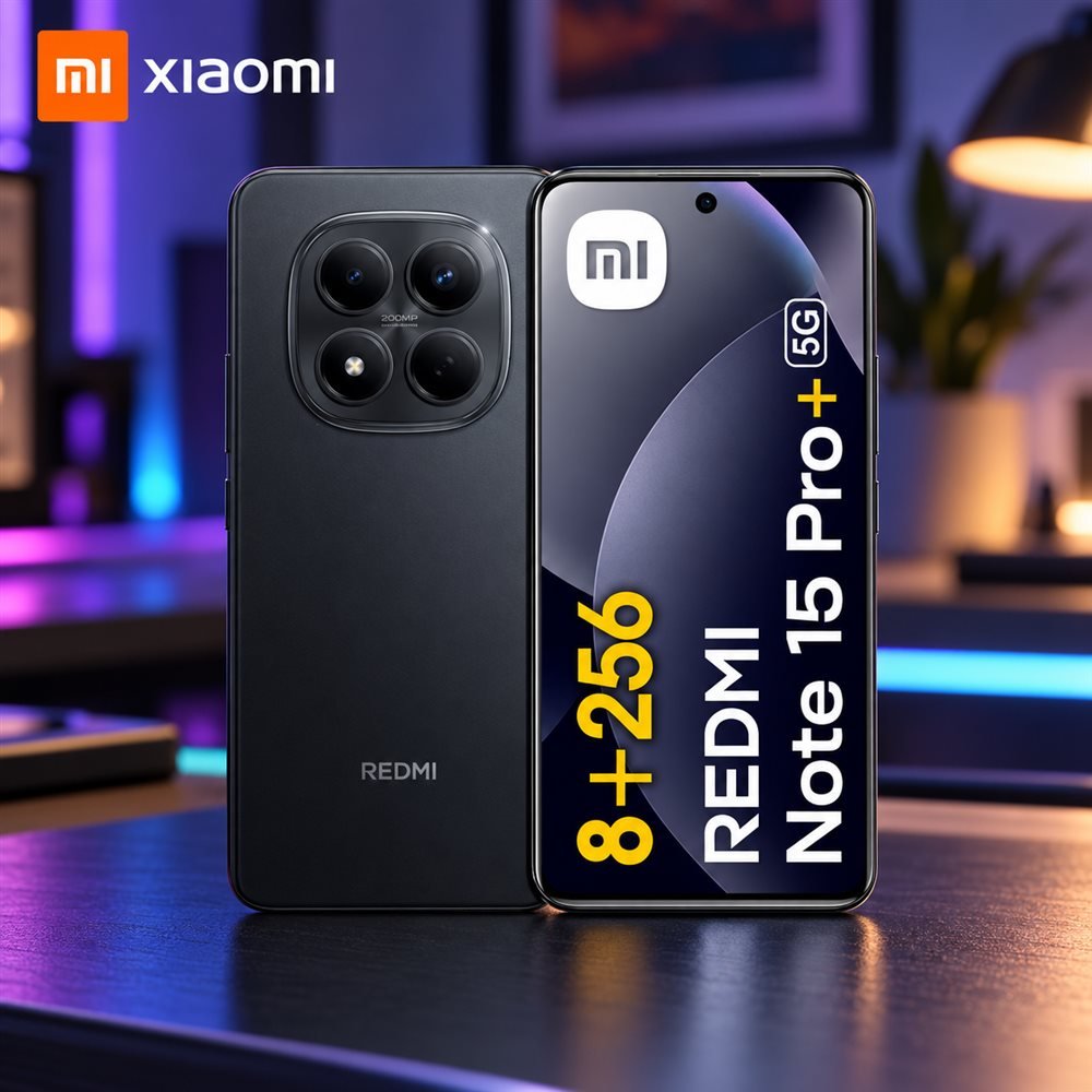 CELULAR REDMI NOTE 15 PRO + (PLUS) 5G 8+256 GB NEGRO DS (1)