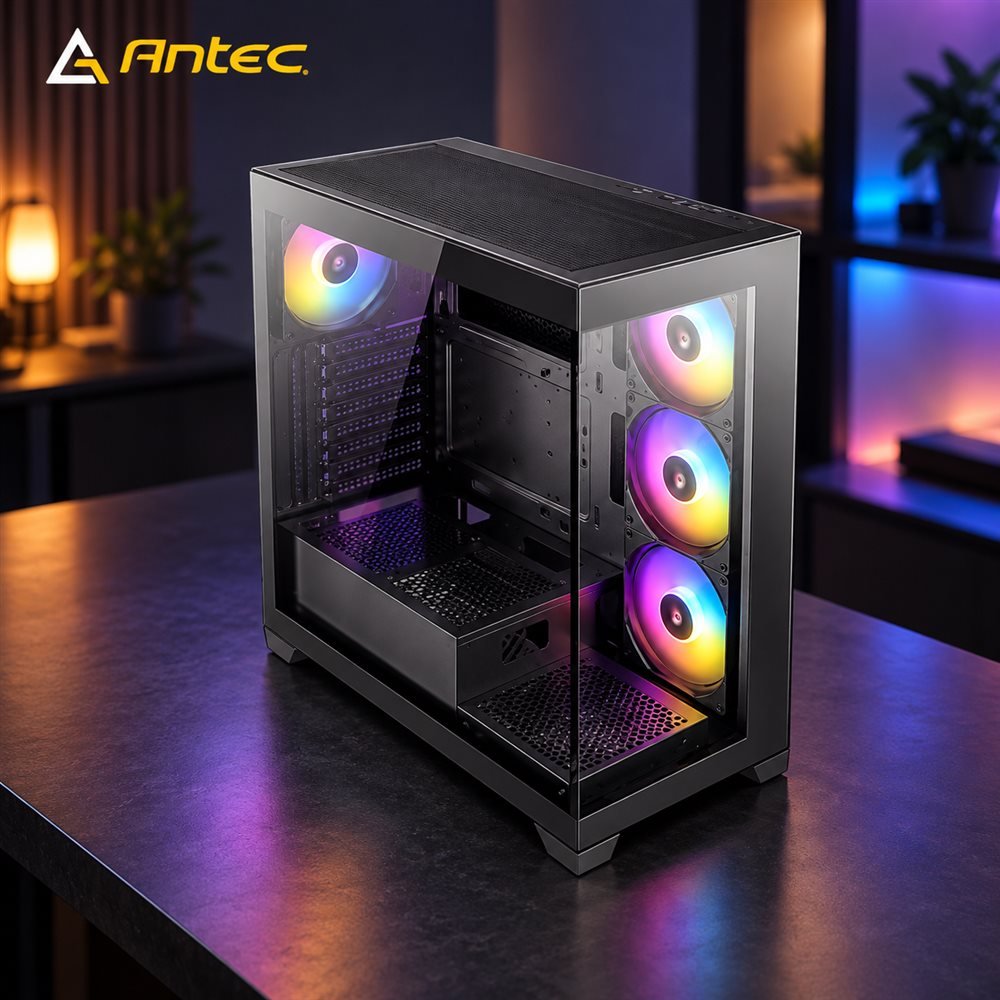 Gabinete Gamer Antec Cx300 Argb White · Incluye 4 Coolers Argb De 120mm · Mid Tower · Vidrio Templado · Atx Blanco (1)