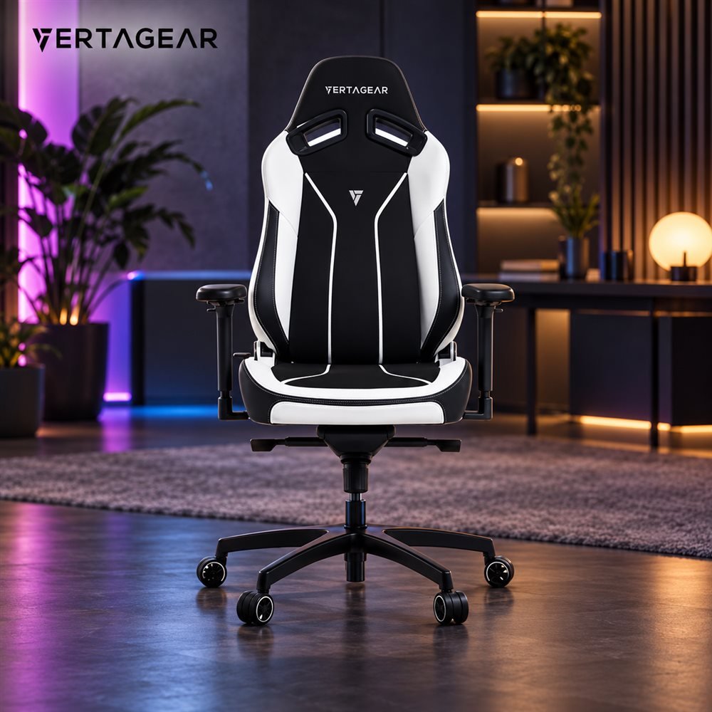 SILLA GAMING VERTAGEAR SL5800 HYGENNX BLACK/WHITE ERGONOMIC FT AUDI (LED/RGB) (1)