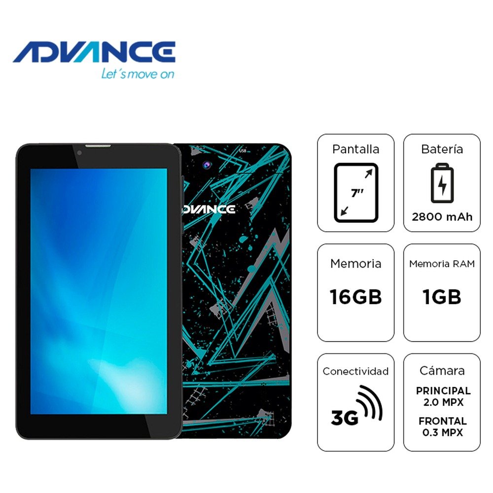 Tablet Advance Prime PR6152, 7" 1024x600, Android 11 Go , 3G, Dual SIM, 16GB, RAM 1GB. (1)