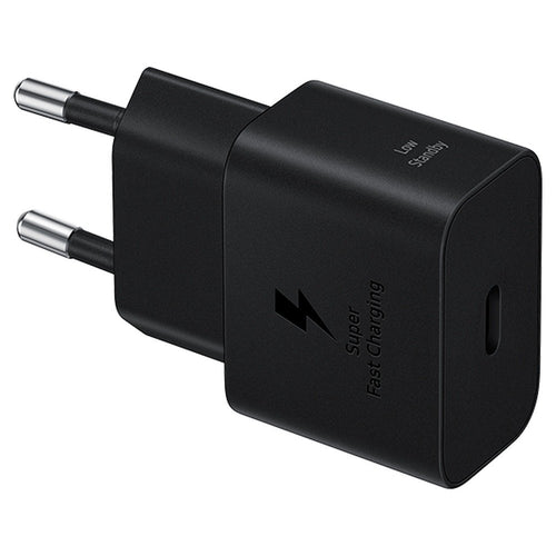 Adaptador de carga rápida USB-C (25W) con cable, color negro (1)