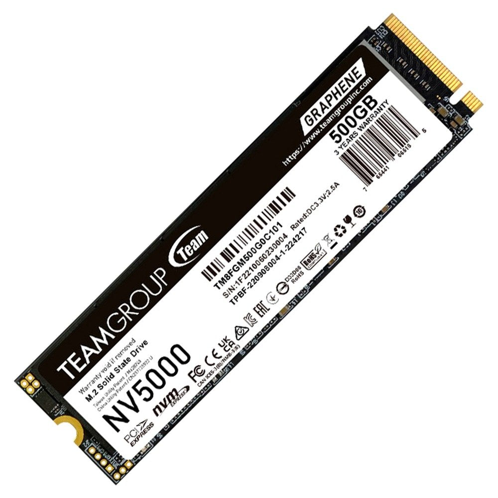 Unidad en estado solido TeamGroup NV5000, 500GB M.2 PCIe SSD, 4,500 MB/s (1)