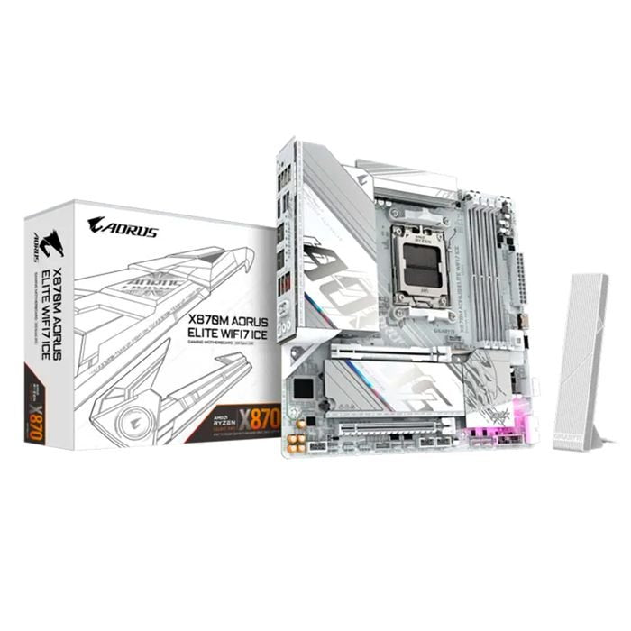 Placa Madre Gigabyte X870m Aorus Elite Wifi7 Ice, Am5, Ddr5 Blanco (1)