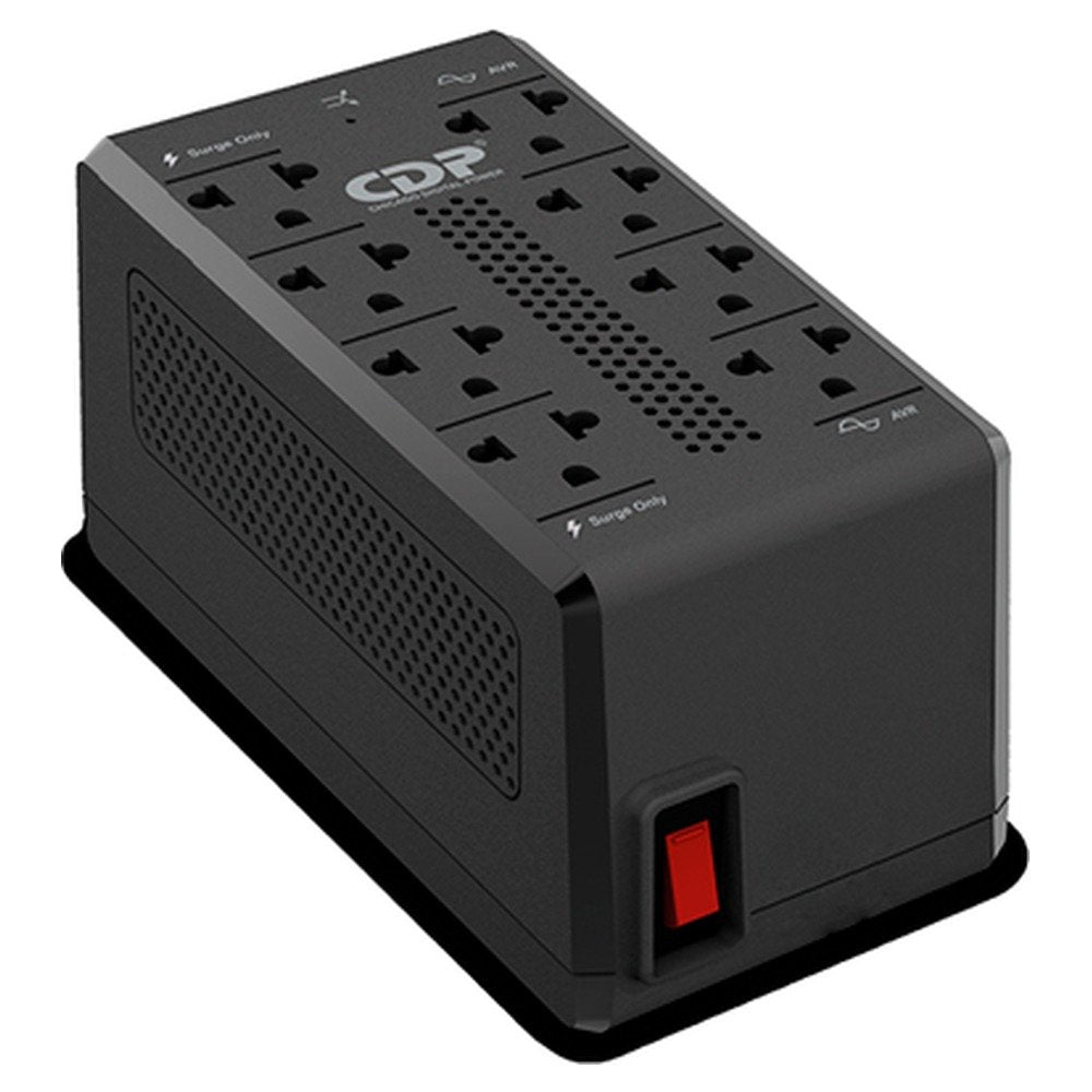 Estabilizador automatico de voltaje con supresion de picos CDP RUAVR1408i, 1400VA / 700W (1)
