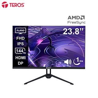 Monitor plano TEROS TE-2417S, 23.8" FHD IPS, 144Hz, 1ms, HDMI, DP, Audio out, Parlantes (1)