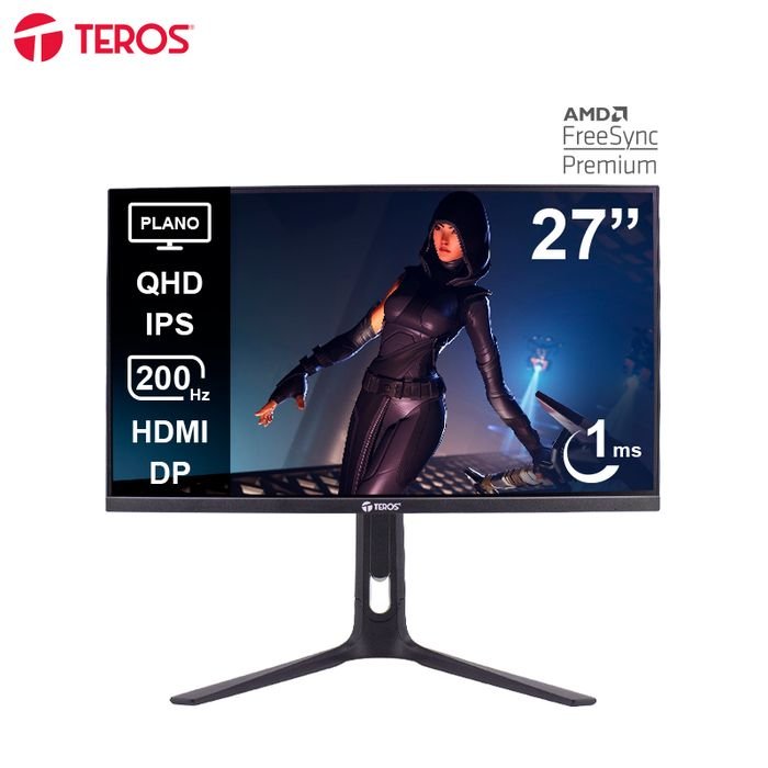 Monitor plano gaming TEROS TE-2754G, 27" QHD IPS, 200Hz, 1ms, HDMI, DP, Audio out (1)