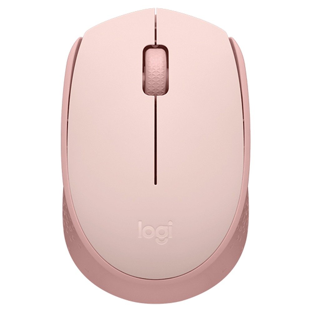Mouse óptico inalámbrico Logitech M170, ambidiestro, receptor USB, 2.4 GHz, Rosa. (1)