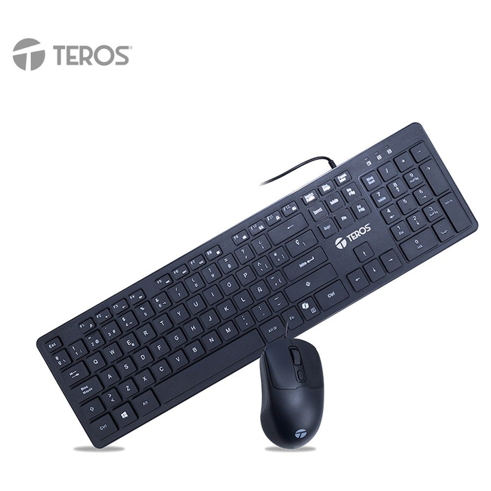 Kit Teclado + Mouse TEROS TE-5019S, tecla COPILOT (solo teclado), negro (1)