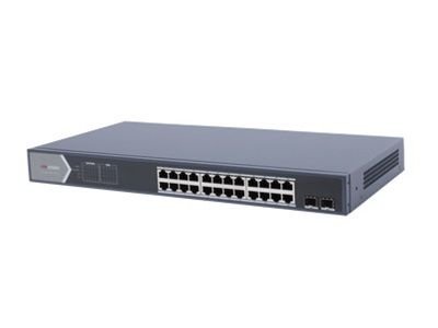 Switch Poe Hikvision 24 Puertos Gigabit + 1 × gigabit RJ45 + 1 x gigabit fiber optica, 230w Admin DS-3E1526P-EI/M (1)