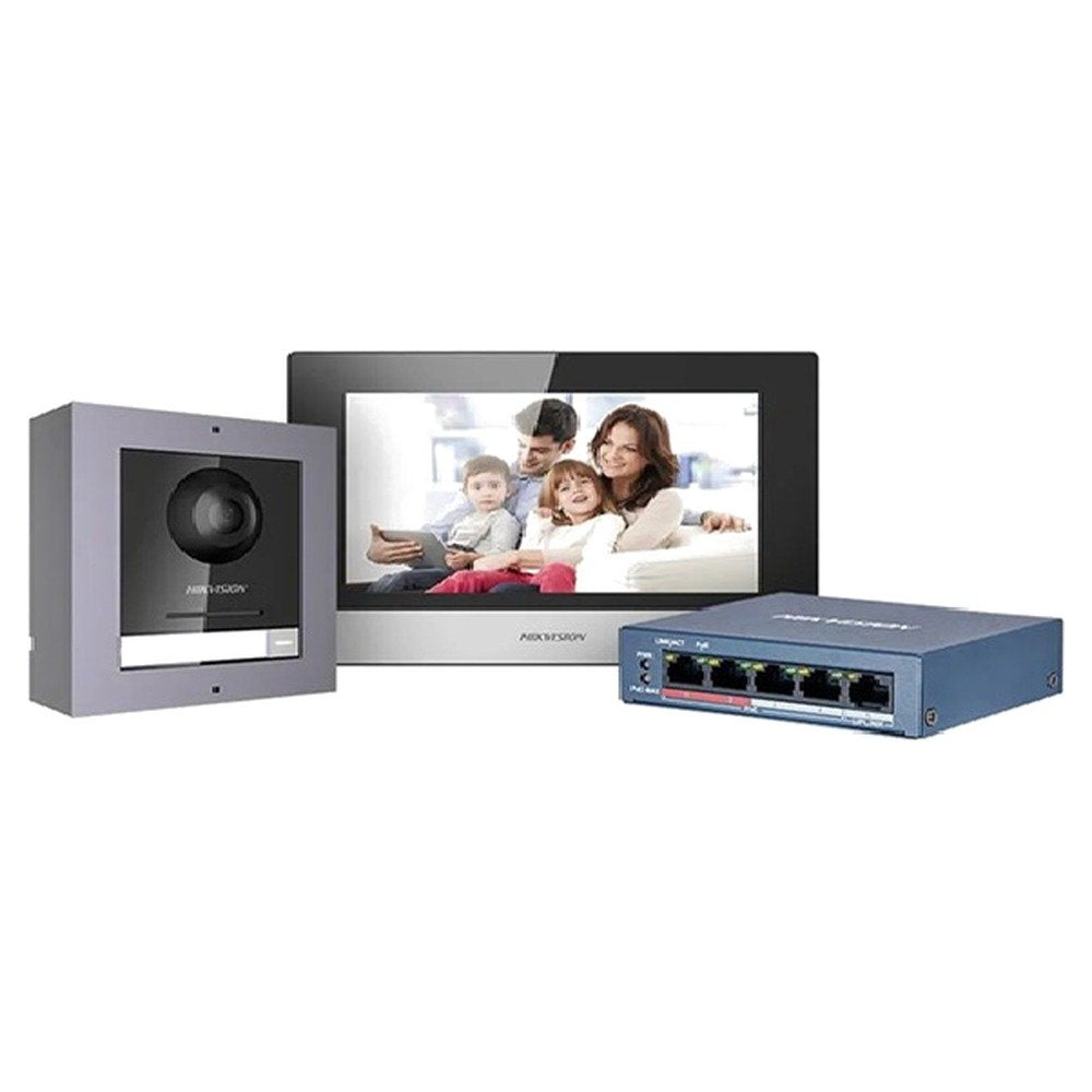 Hikvision DS-KIS602(B) · Sistema de intercomunicación de vídeo (LAN 10/100, 802.11b, 802.11g, 802.11n) · 7" monitor LCD (1)