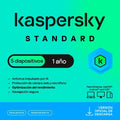 Antivirus Kaspersky Standard, para 5 PCs, Lic 1 año, Producto Virtual. (1)