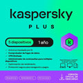 Antivirus Kaspersky Plus, para 5 PCs, Lic 1 año, Producto Virtual. (1)