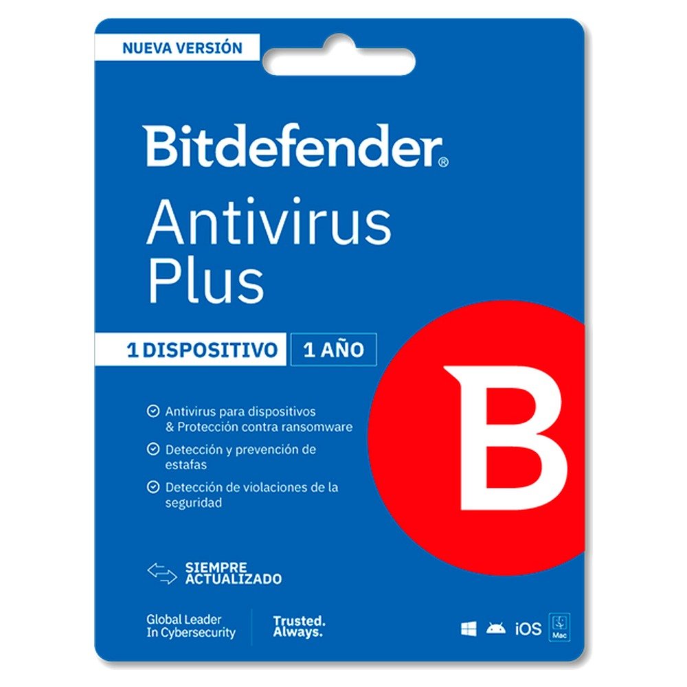 Bitdefender Antivirus Plus · Licencia de 1 año para un dispositivo (1)