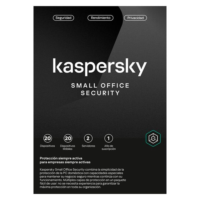 Software Kaspersky Small Office Security, para 20 PCs, Licencia 1 año, Producto Virtual. (1)