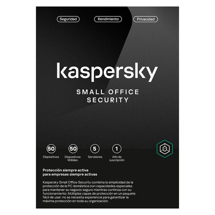 Software Kaspersky Small Office Security, para 50 PCs, Licencia 1 año, Producto Virtual. (1)